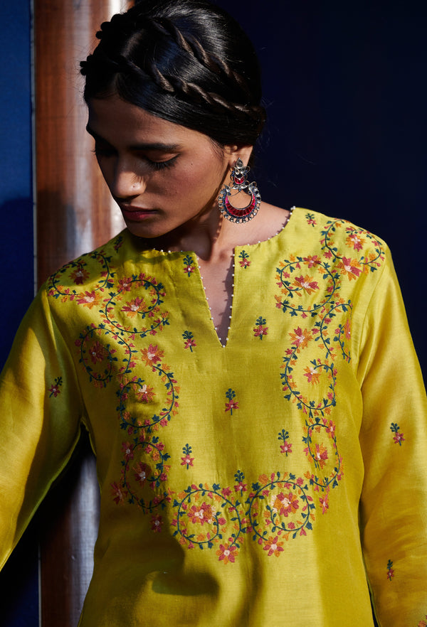 Lime Saher Kurta Set