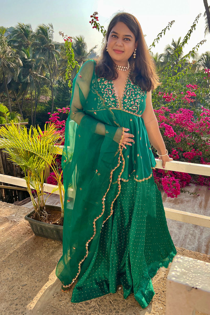EMERALD ILYANA SHARARA SET