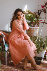 Surbhi Sethi Dua in Salmon Zayra Kurta Set