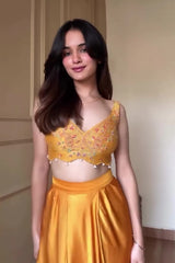 NIDHIGIDWANII IN TURMERIC DANI CAPE SET