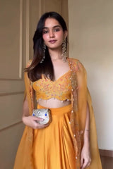 NIDHIGIDWANII IN TURMERIC DANI CAPE SET