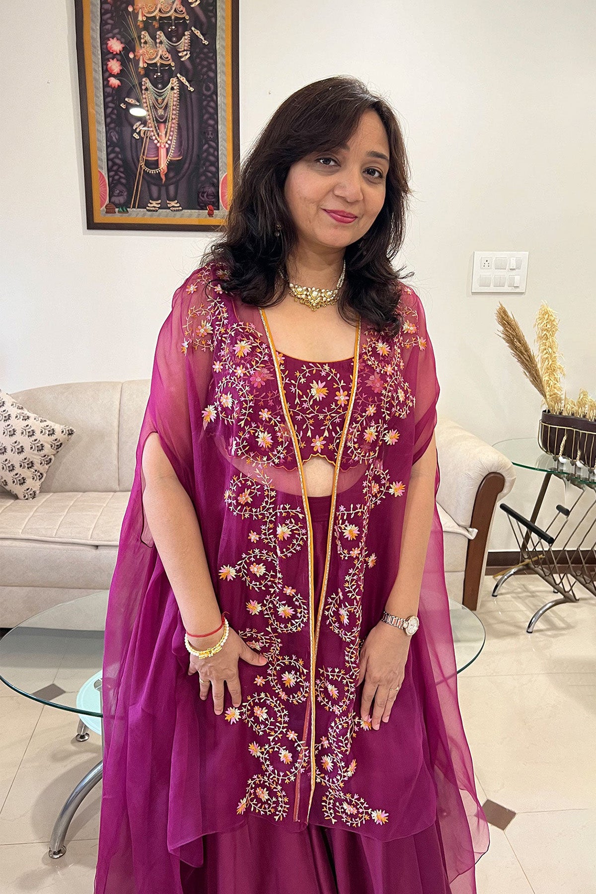 Anvee Cape Set – Shikha Mehta