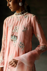 Gulabi Siyah Anarkali Set
