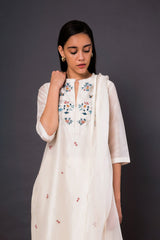 Ivory Chameli layered Kurta set