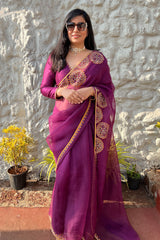 AUBERGINE NILAYA SAREE SET