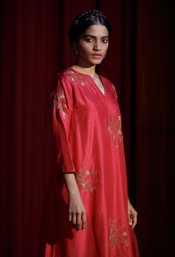 BERRY SOFI SILK KURTA SET