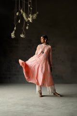 Gulabi Siyah Anarkali Set