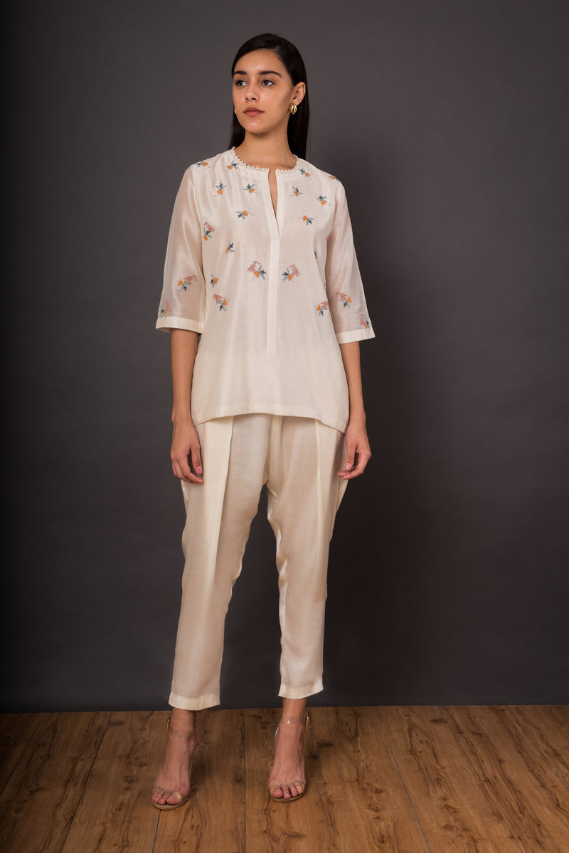 Ivory Amaltaas Cropped Kameez set