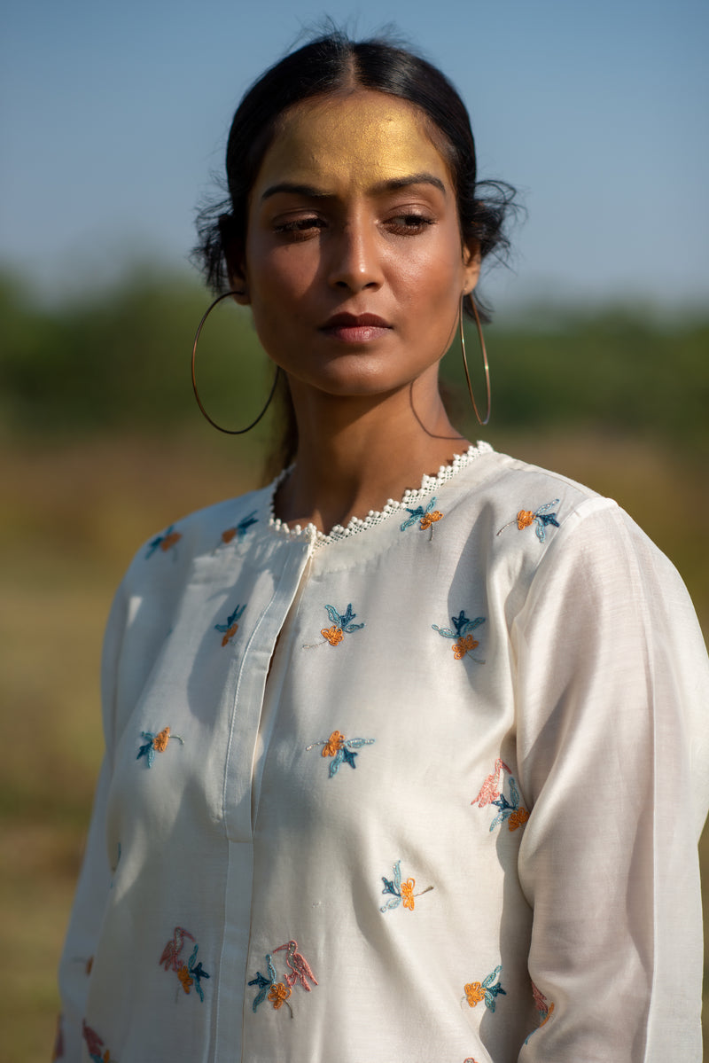 Ivory Amaltaas Cropped Kameez set