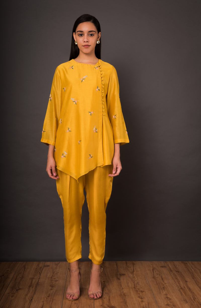 Sunheri Raavi Cropped Kameez set