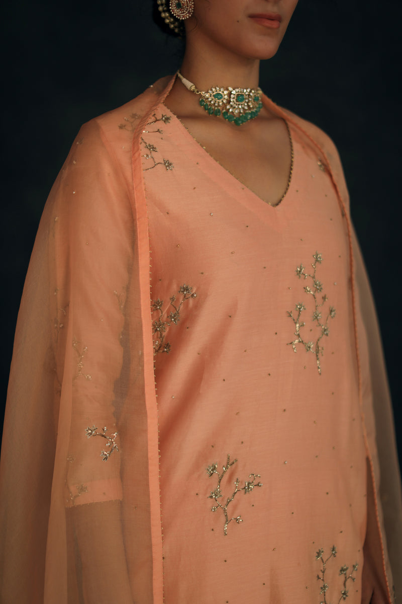 Apricot Kashvi Kurta Set