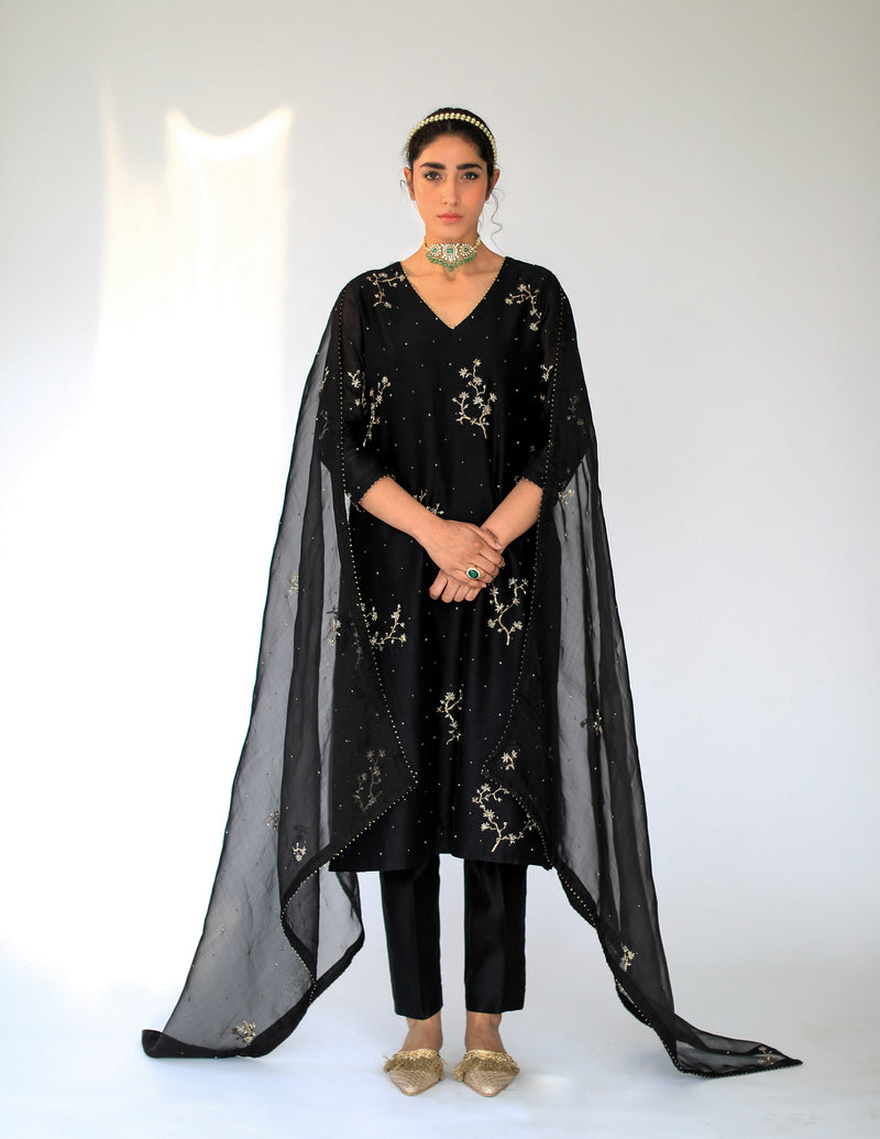 Black Alma Kurta Set